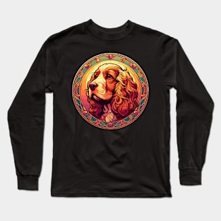 Cocker Spaniel Graphic - Art Nouveau Design Long Sleeve T-Shirt